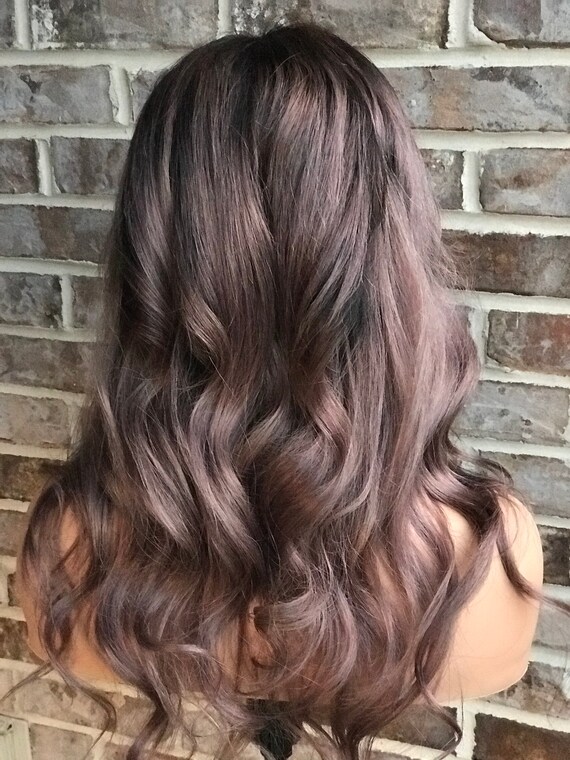Full Lace Womens Wig Silver Wig Gray Hair Mauve 130 Density Human Hair