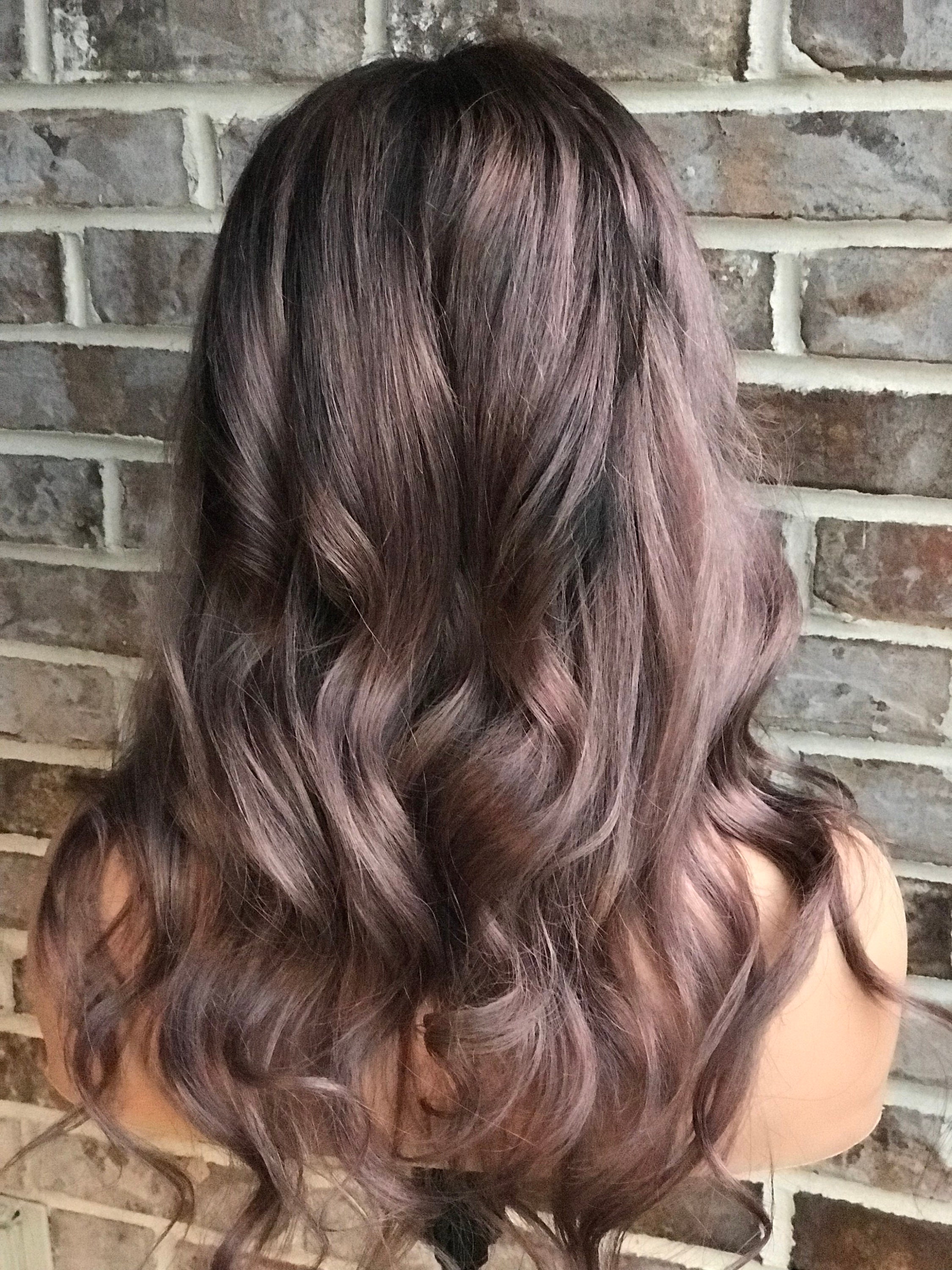 Full Lace Womens Wig Silver Wig Gray Hair Mauve 130 Etsy