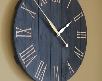navy blue clock etsy
