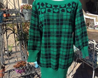Vintage 80s York Reine Green and Black 