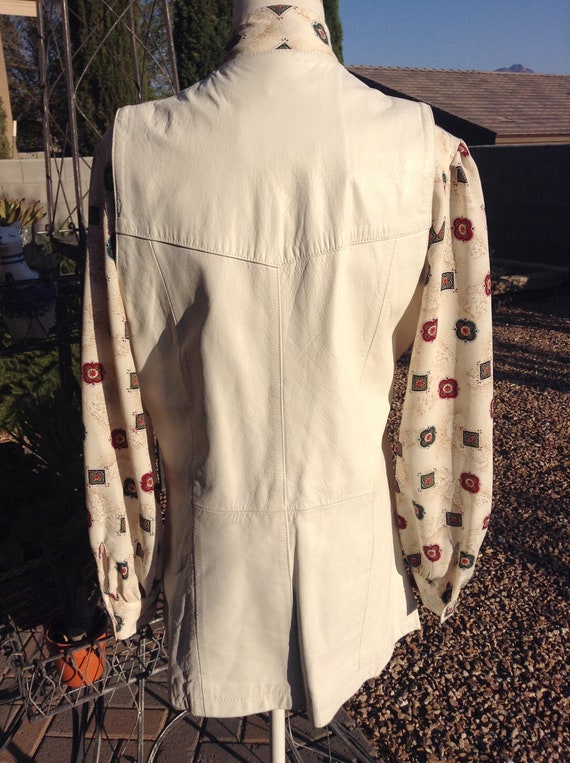 Vintage 80s Braefair Cream White Genuine Leather … - image 4