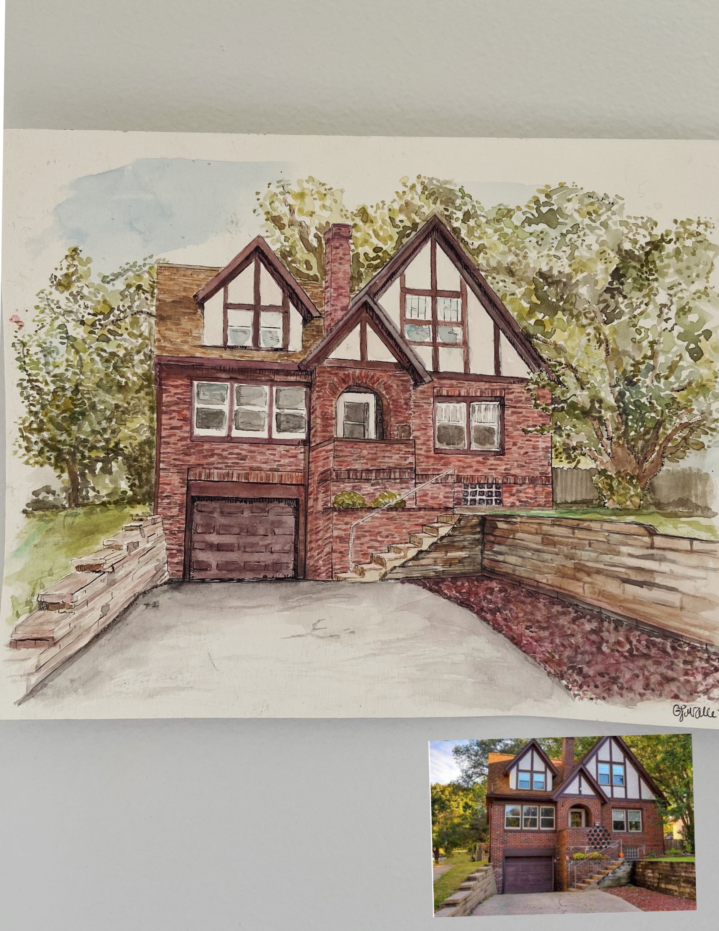 Custom Original Home Watercolor Painting from Photo Etsy