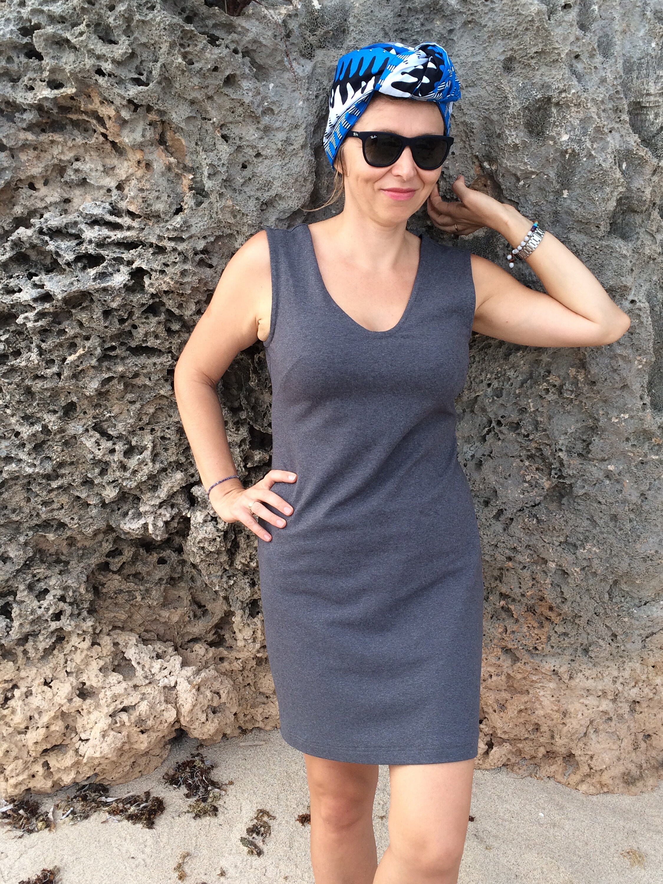 Grey jersey dress everyday outfit perfect for summer easy Etsy