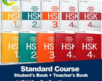 1500+ digitales vollständiges Set offizielle Anforderungen und Lehrplan Schüler Textbook & Workbook mit MP3 und Antwortschlüssel, HSK Standardkurs