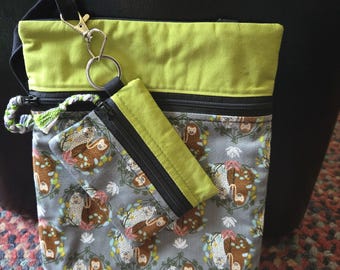 Whimsical Cryptid Sasquatch Bigfoot Yeti Shoulder Bag w/ Pocket & coin purse