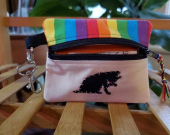 OFMD inspired  Cat Flag Coin Purse Rainbow PRIDE