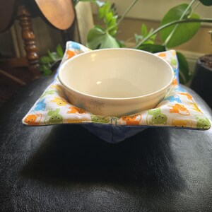 Multi-Colored Cats - Blue Microwave Bowl Cozy