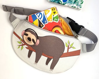 Sloth Fanny Pack for Kids,Belted Waist Bag,Birthday Gift,Christmas Gifts, Gender Neutral