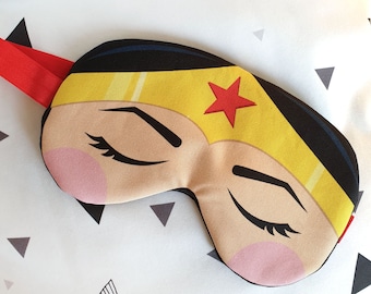 Super heroína banda para dormir para su máscara de viaje regalo máscara de ojos de noche