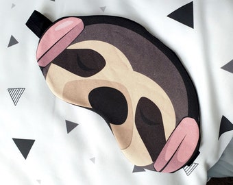 Sloth sleep mask for her for him travel eye mask Christmas gift idea surprise for friend blackout sleep mask
