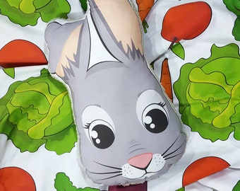 Small pillow rabbit animal cushion for kids birthday gift bunny