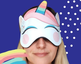 Unicorn sleep mask gift for her travel eye mask Christmas gift idea sleepover mask