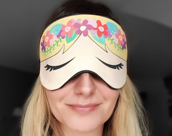 Sleep mask for her girls face travel eye mask  Christmas gift idea surprise for friend