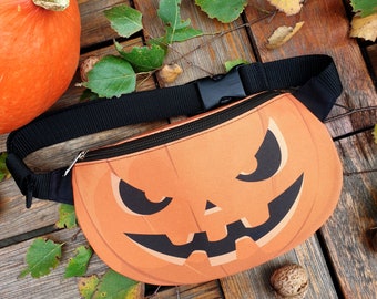Fanny pack with pumpkin for Halloween hip pouch for children costume accessory to school in kindergarten