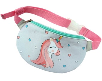 Personalized unicorn fanny pack kids Christmas gift waist wallet to school for trip belt bag to kindergarten name