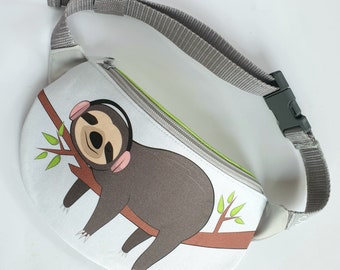 Personalized Sloth fanny pack kids waist bag to kindergarten wallet to school bike pocket birthday gift unique Christmas gifts bum bag
