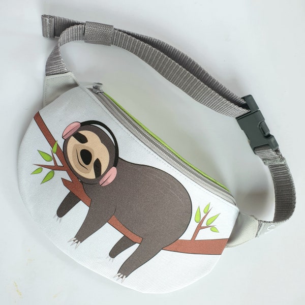 Personalized Sloth fanny pack kids waist bag to kindergarten wallet to school bike pocket birthday gift unique Christmas gifts bum bag