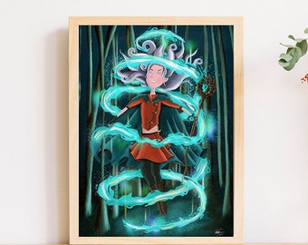 Mage, magician, sorcerer - Art print High quality print sheet Digital illustration poster