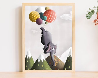 Elephant, elephant - Art print Lamina print high quality Digital illustration poster artkids