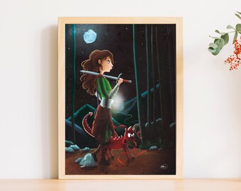 Fantasy sorcerer, magician - Art print High quality print sheet Digital illustration poster