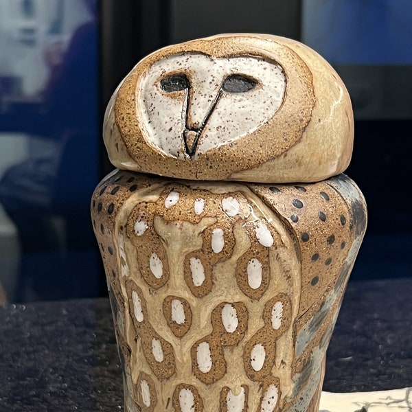 Ceramic Barn Owl Jar