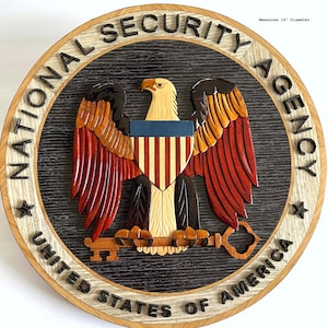 NATIONAL SECURITY AGENCY Wood Art Plaque nsa