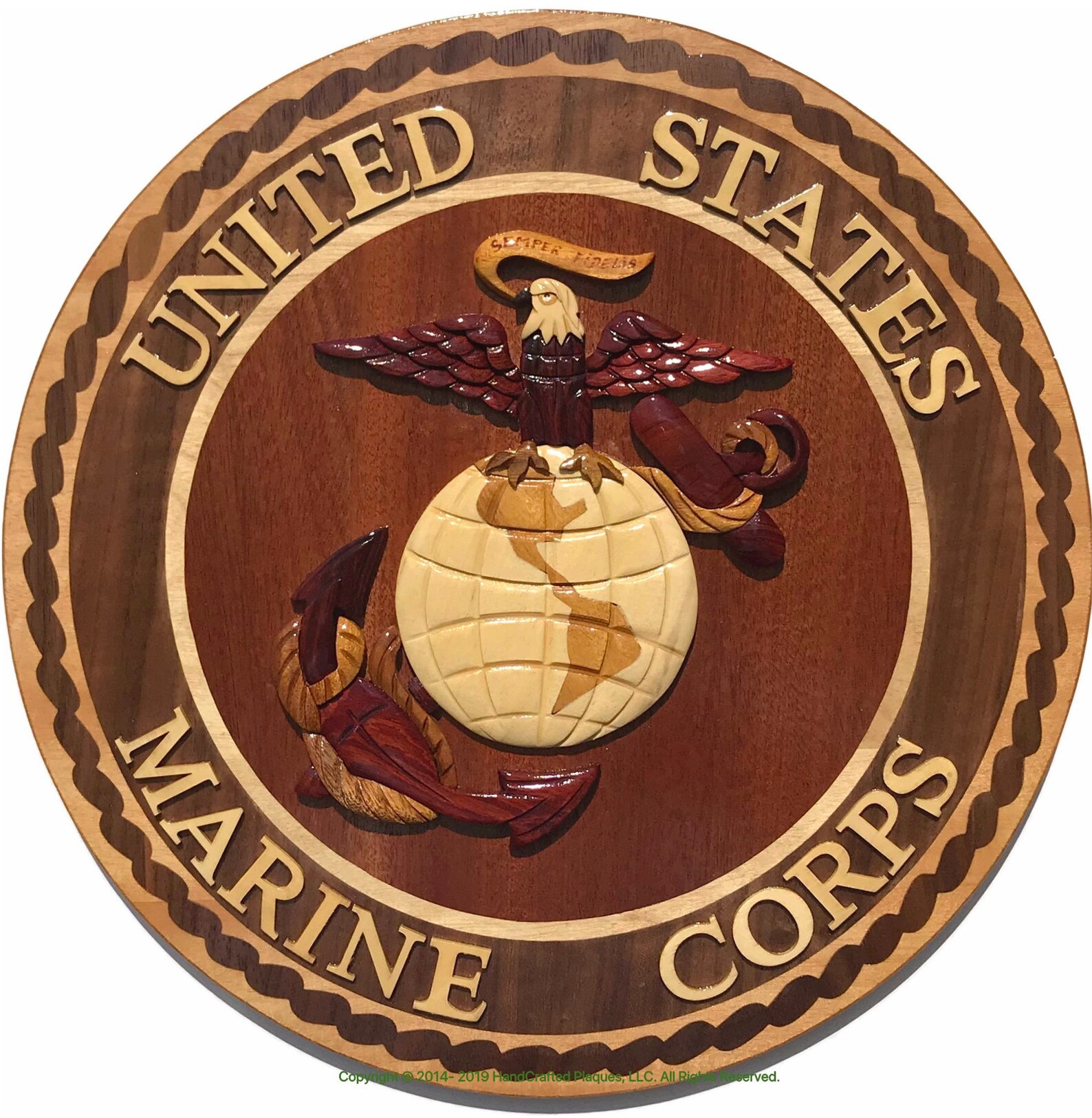 U.S. MARINE CORPS EMBLEM Wood Art Plaque Etsy