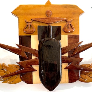 PUBLIC SAFETY BOMB Tech Badge Wood Art Plaque