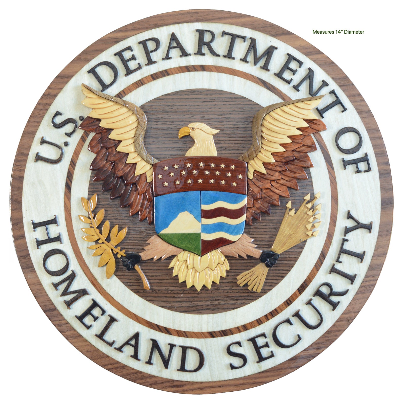 Department of HOMELAND SECURITY Seal - DHS - Handcrafted Wood Art ...