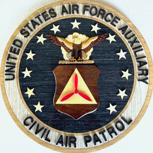 CIVIL AIR PATROL Air Force Auxiliary Wood Art Plaque