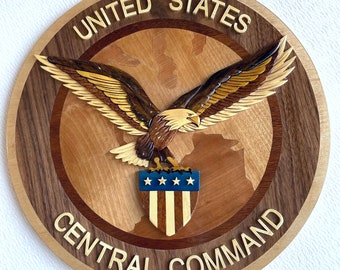 U.S. CENTRAL COMMAND  CENTCOM  Wood Art Plaque