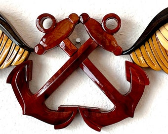 U.S. Navy AVIATION BOATSWAINS Mate  AB Wings - Wood Art Plaque