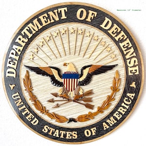 DEPARTMENT of DEFENSE Seal DOD Wood Art Plaque
