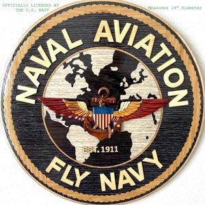 FLY NAVY  Naval Aviation Wood Art Plaque