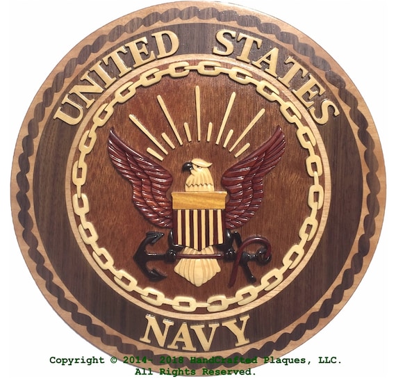 U S Navy Emblem Wood Art Plaque Etsy