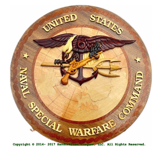 naval special warfare command woodart plaque navy special warfare command