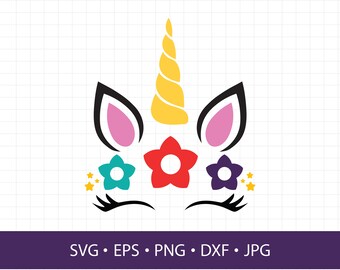 Floral unicorn svg | Etsy