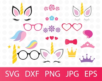Unicorn SVG, Unicorn head Svg, Unicorn Clip Art, Unicorn Face SVG, Cute Unicorn SVG, Cricut, Silhouette Cut File Chevrons