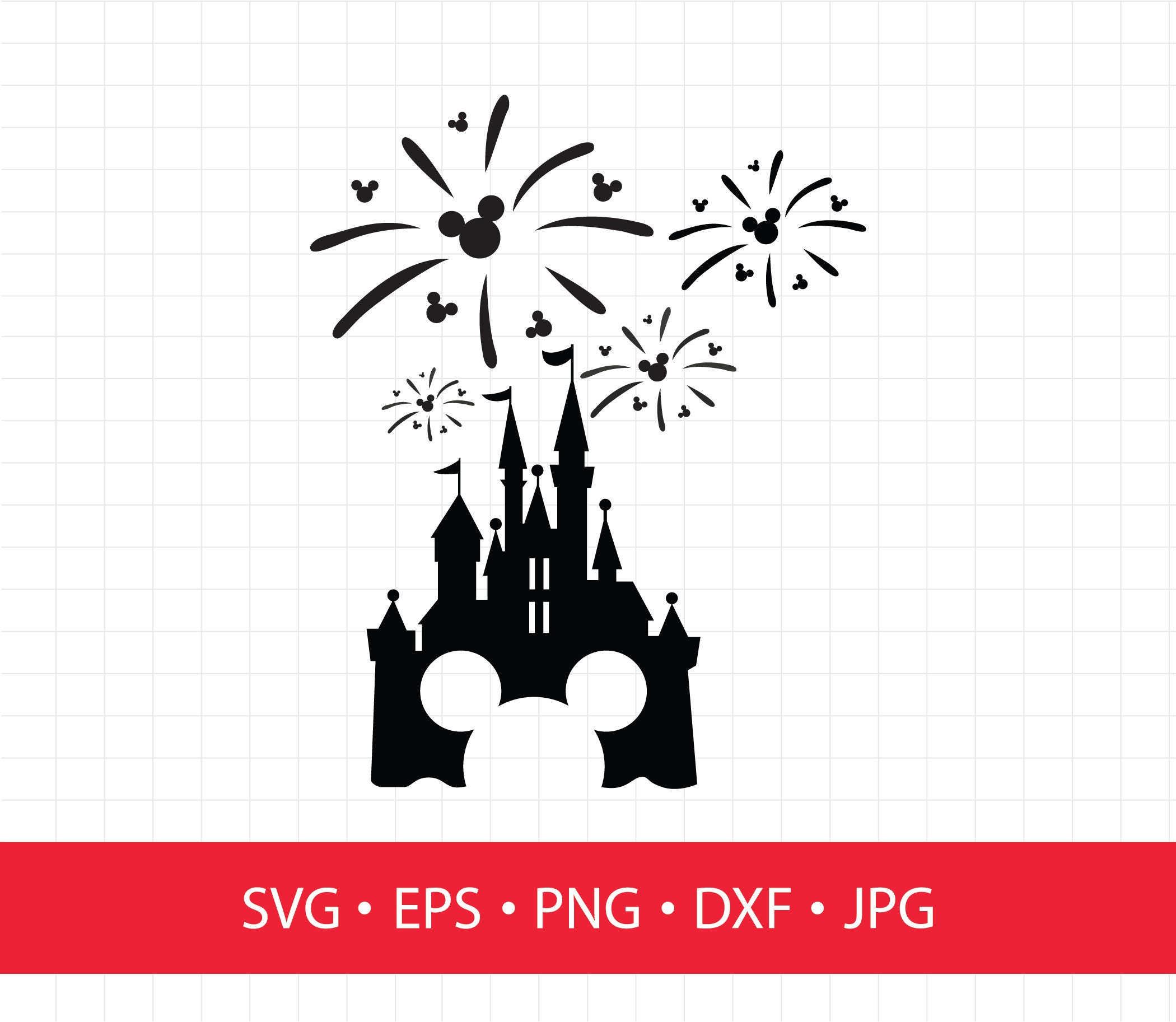 Disney Castle svg Disney Castle Fireworks svg Disney ...