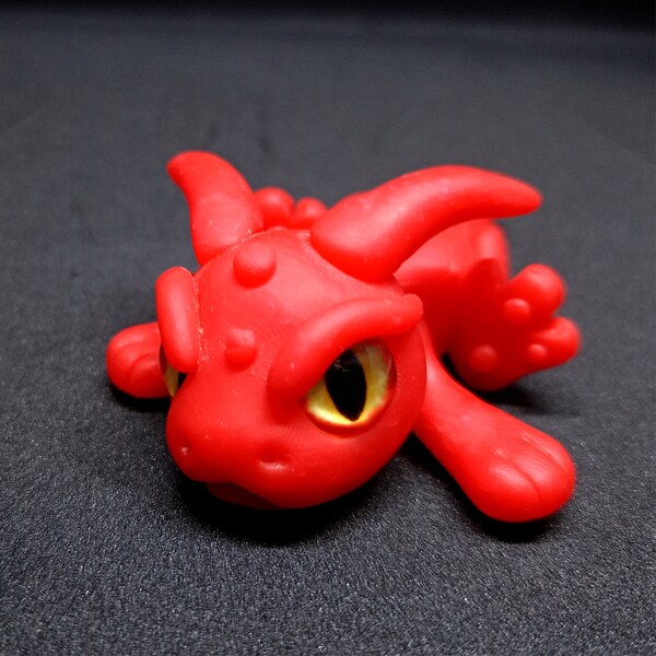 Imp dragon, red dragon with a rascal face, made with polymer clay and a lot of love. Decorative dragon, collector's item.