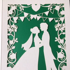 Hermosa tarjeta personalizada para el día de la boda