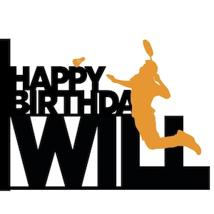 Cartão de aniversário de badminton personalizado A5