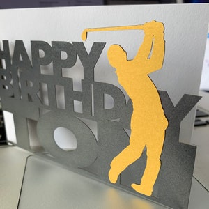 Personalised Golfing Birthday Card