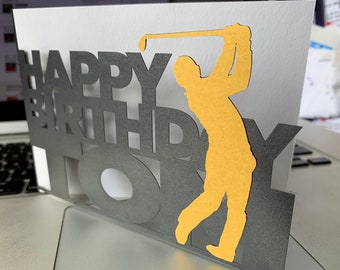 Personalised Golfing Birthday Card