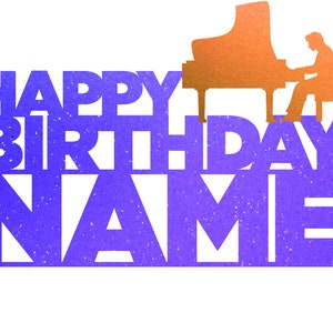 Carte d’anniversaire de piano personnalisée