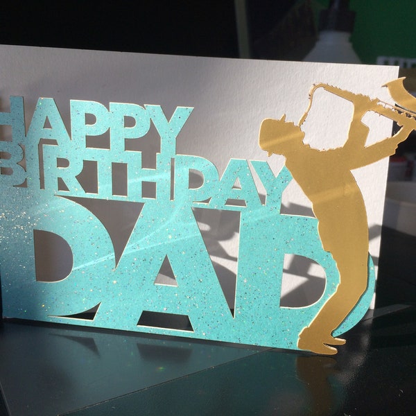 Personalised Saxophone Birthday Card