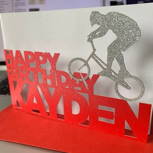 Carte d'anniversaire BMX personnalisée