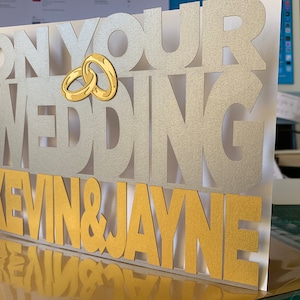 Personalisierte A5 Hochzeit typografische Karte