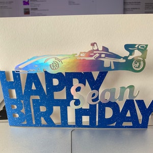 Personalised Formula One Birthday Card