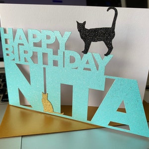 Carte d'anniversaire pour amoureux des chats